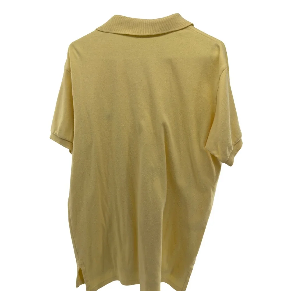 Polo Ralph Lauren Mens‎ Large Yellow Short Sleeve Cotton Polo Shirt Navy Pony